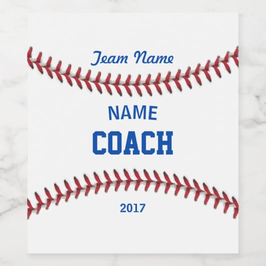 Coach Baseball Sport Wijn Etiket (Enkel label)