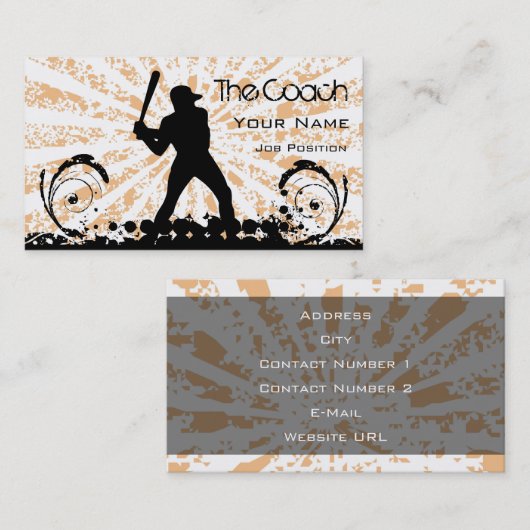 Coach Baseball Visitekaartje (Voorkant / Achterkant)