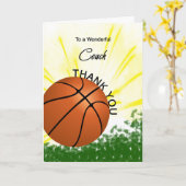 Coach Basketball Hartelijk dank! Kaart (Gele Bloem)