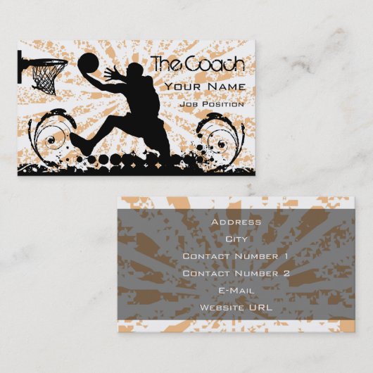Coach Basketball Visitekaartje (Voorkant / Achterkant)