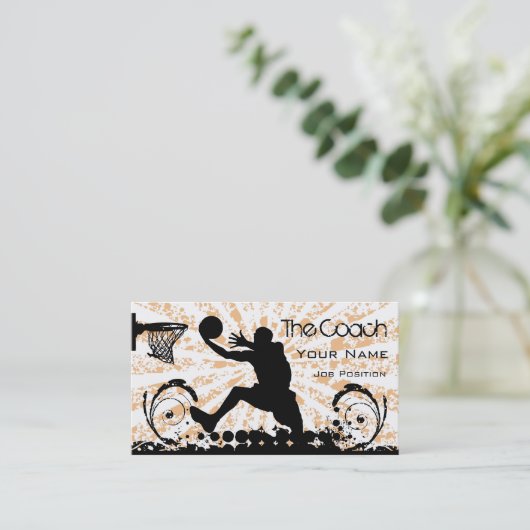 Coach Basketball Visitekaartje (Staand voorkant)