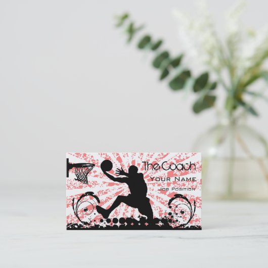 Coach Basketball Visitekaartje (Staand voorkant)