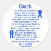 Coach bedankt ronde sticker (Voorkant)