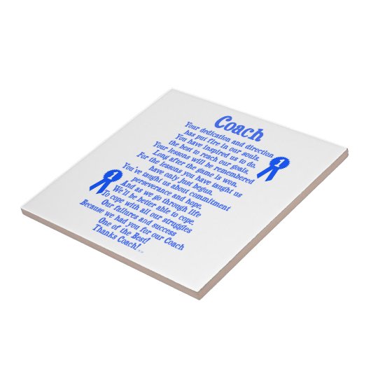 Coach bedankt tegeltje (Zijkant)