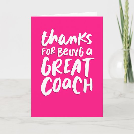 Coach bedankt voor je leuke roze handschrift kaart (Voorkant)