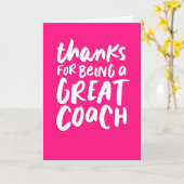 Coach bedankt voor je leuke roze handschrift kaart (Gele Bloem)