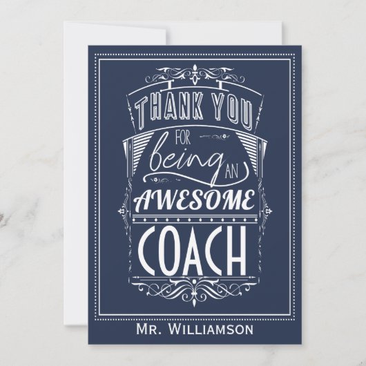 Coach bedankt waardering plat kaart (Voorkant)