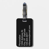 Coach Black en White Stripes | Personaliseren Bagagelabel (Achterkant verticaal)