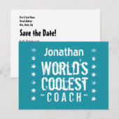 COACH Blauwgroen Background Grunge Stars A03 Aankondigingskaart (Voorkant / Achterkant)