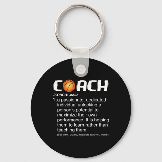 Coach Bysketbyll Coaching Gift Sleutelhanger (Voorkant)