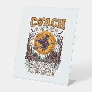 Coach Dag Heks Nacht Halloween Vliegende Maan Spin Reclamebord Met Voetstuk