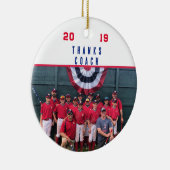 Coach Dank u - Cooperstown Gift Team Foto Keramisch Ornament (Rechts)