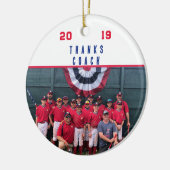 Coach Dank u - Cooperstown Gift Team Foto Keramisch Ornament (Links)