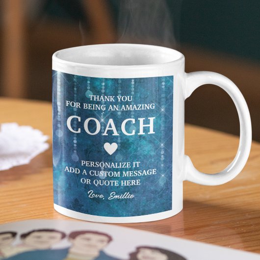 Coach dank u oprechte boodschap gepersonaliseerd koffiemok