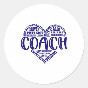 Coach, danscoach, appreciatie, vrolijkheid ronde sticker