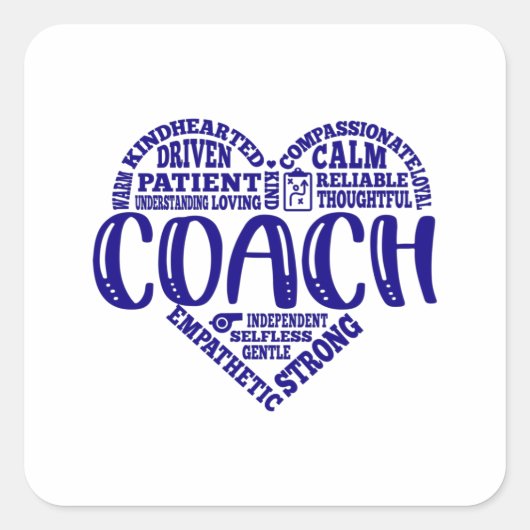 Coach, danscoach, waardering, juichen vierkante sticker (Voorkant)