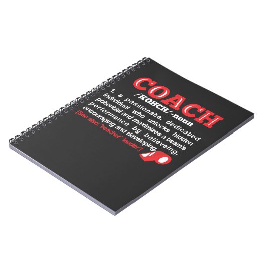 Coach Definition Funny Team Coaching Notitieboek (Linkerzijde)