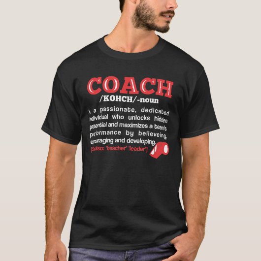 Coach Definition Funny Team Coaching T-shirt (Voorkant)