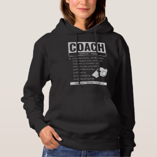 Coach Definition Sport Trainer Coaching Funn Hoodie
