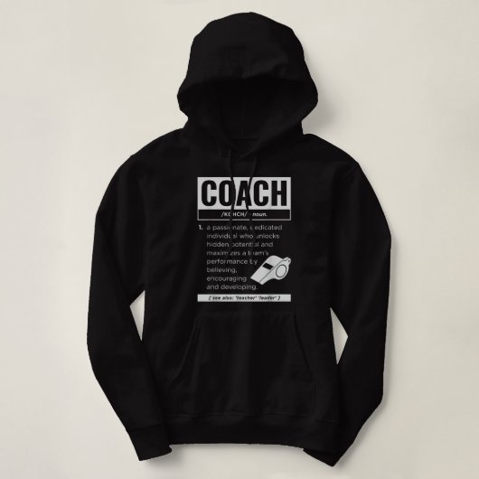 Coach Definition Sport Trainer Coaching Funn Hoodie (Design voorkant)