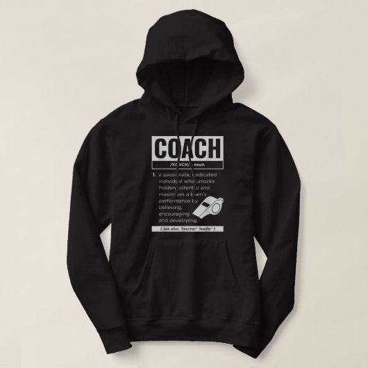Coach Definition Sport Trainer Coaching Funn Hoodie (Design voorkant)