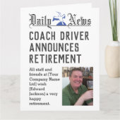 Coach Driver Retirement Kaart om te personaliseren (Voorkant)