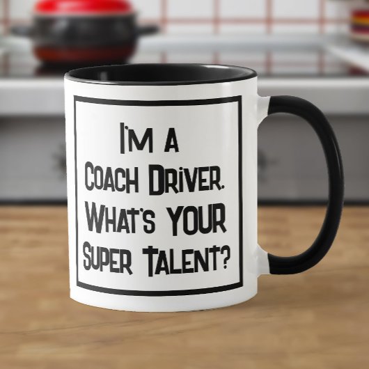 Coach Driver Super Talent. Mok met twee toonkoffie