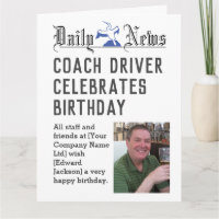 Coach Driver Verjaardag Kaart om te personaliseren