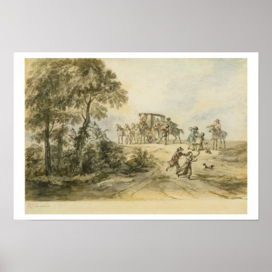 Coach en Highwayman (m/c op papier) Poster (Voorkant)