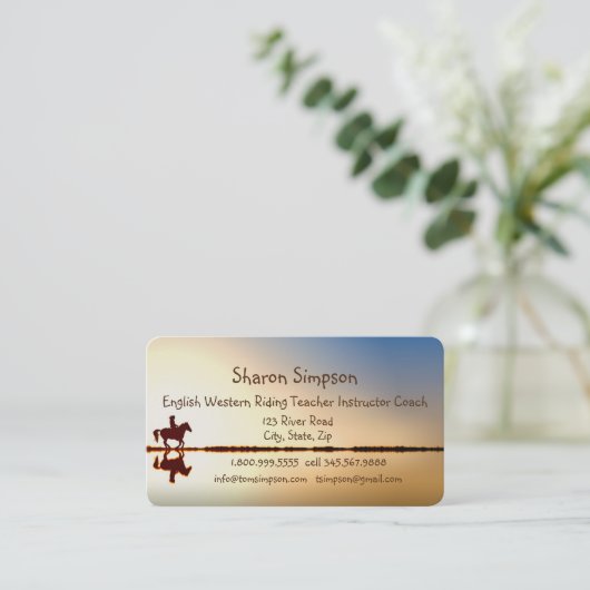 Coach English Western Riding Teacher Instructor Visitekaartje (Staand voorkant)