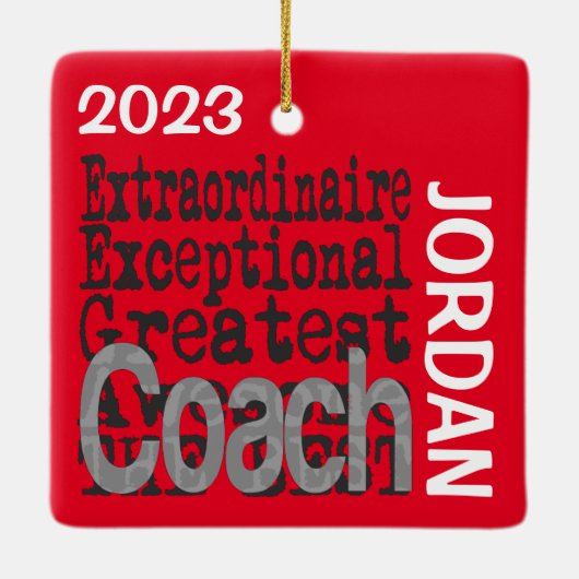 Coach Extraordinaire CUSTOM Keramisch Ornament (Achterkant)