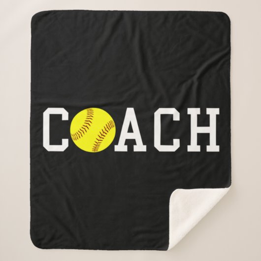 Coach Fast-pitch Softball Gift Idea print Sherpa Deken (Voorkant)