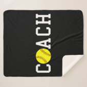 Coach Fast-pitch Softball Gift Idea print Sherpa Deken (Voorkant (horizontaal))