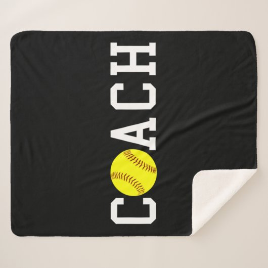 Coach Fast-pitch Softball Gift Idea print Sherpa Deken (Voorkant (horizontaal))