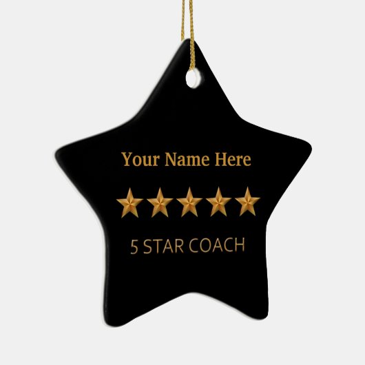 Coach Five Star Award kerstversiering Keramisch Ornament (Rechts)