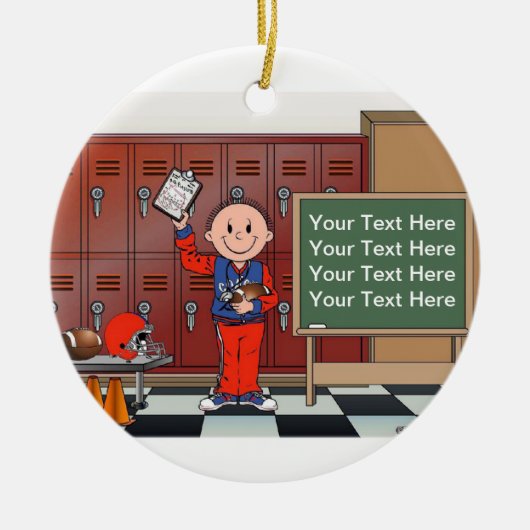 Coach, Football - Mannelijk Keramisch Ornament (Voorkant)