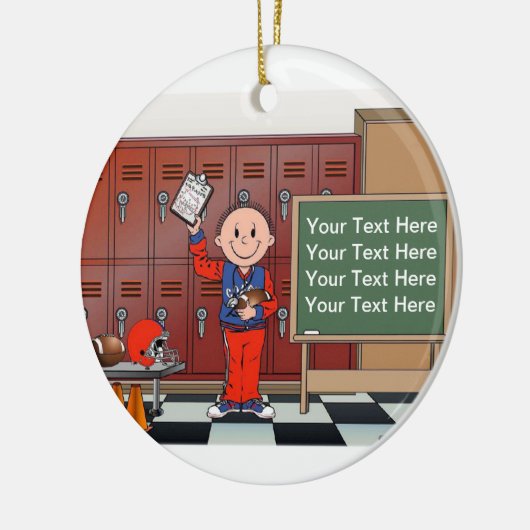 Coach, Football - Mannelijk Keramisch Ornament (Links)