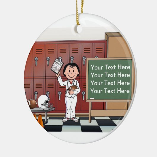 Coach, Football - Vrouw Keramisch Ornament (Links)