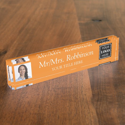 Coach Fototeam Logo Modern Naambordje (Zijkant)