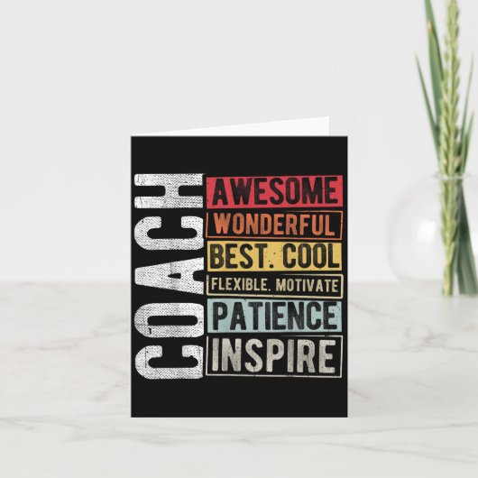 Coach Geweldige Wonderful Best Cool Motivatie Coa Kaart (Voorkant)