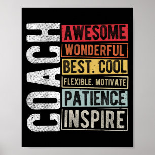 Coach Geweldige Wonderful Best Cool Motivatie Coa Poster