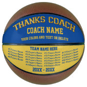 Coach Gifts Basketbal Uw KLEUREN, 8 Tekstvakken (Voorkant)