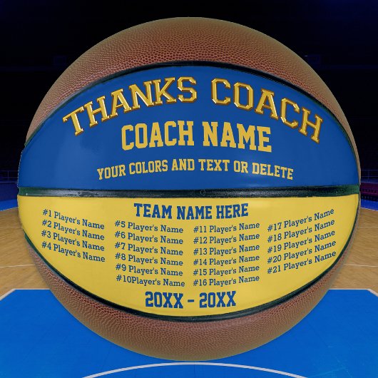 Coach Gifts Basketbal Uw KLEUREN, 8 Tekstvakken