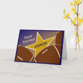Coach - Happy Birthday Football Loving Coach Kaart (Gele Bloem)
