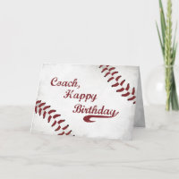 Coach Happy Birthday Large Grunge Baseball, Sport