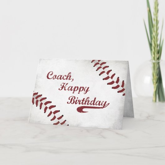 Coach Happy Birthday Large Grunge Baseball, Sport Kaart (Voorkant)