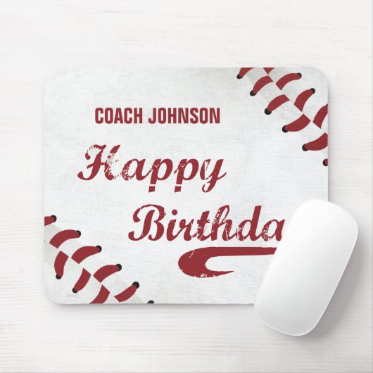 Coach Happy Birthday Large Grunge Baseball, Sport Muismat (Met muis)
