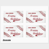Coach Happy Birthday Large Grunge Baseball, Sport Rechthoekige Sticker (Vel)