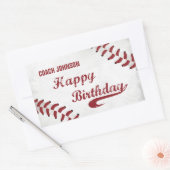 Coach Happy Birthday Large Grunge Baseball, Sport Rechthoekige Sticker (Envelop)