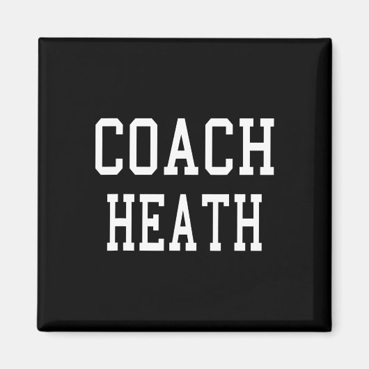 Coach Heath Custom Voetbal Voetbal Team Magneet (Voorkant)
